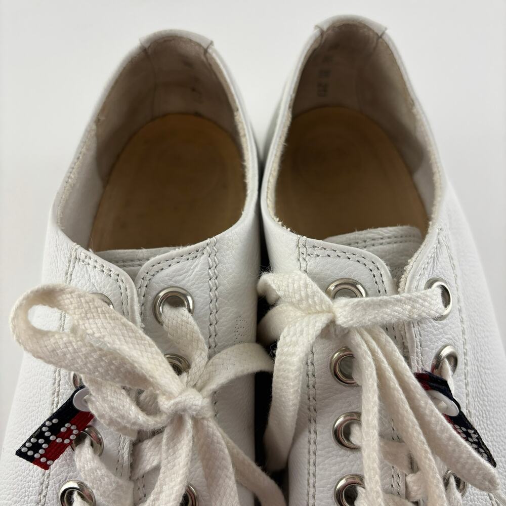 Paul Green White Leather Sneakers Sz 8 Lace Up Casual Shoes - Picture 6 of 8
